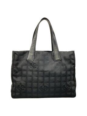 Chanel Tote New Travel Line MM Black Leather